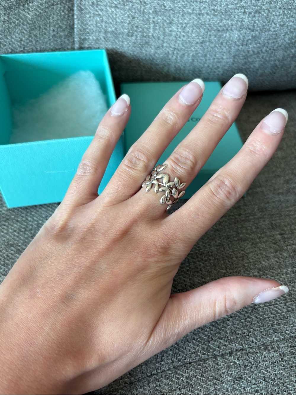 Paloma Picasso® Olive Leaf Band Sterling Silver Ring by Tiffany & Co. Size 6